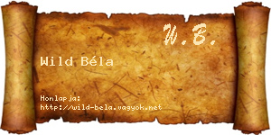 Wild Béla névjegykártya