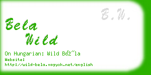 bela wild business card